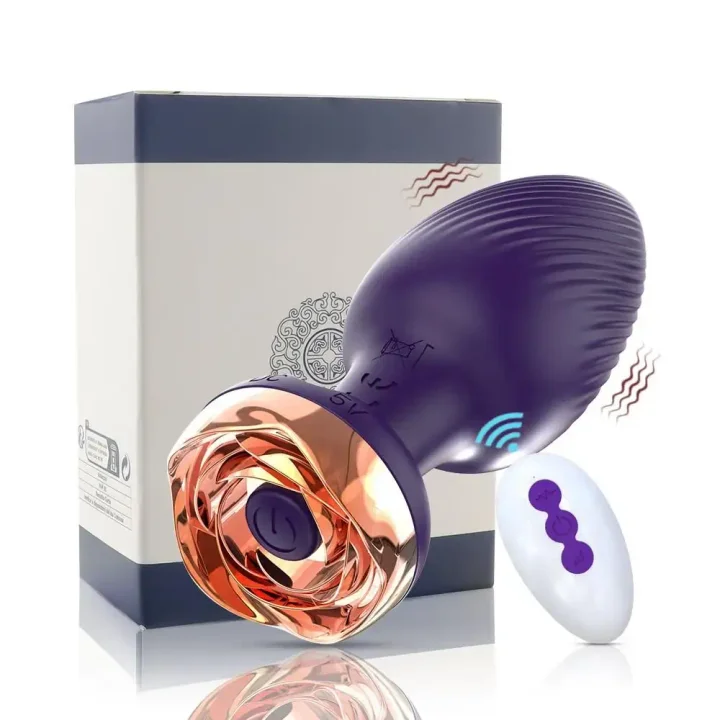 Rose - Anal Plug Remote Control Rose Butt Plug-IntimiLife