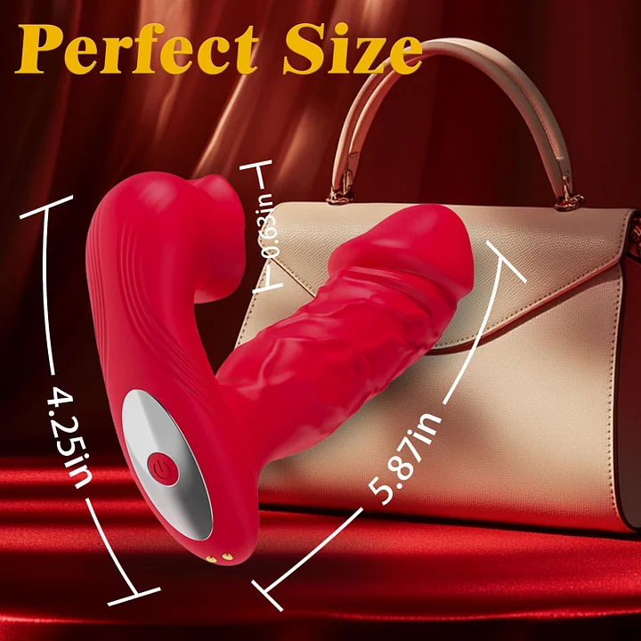 Trovina 2-in-1 Wearable Toy – Clitoral Kiss Suction with Thrusting & Vibration-IntimiLife