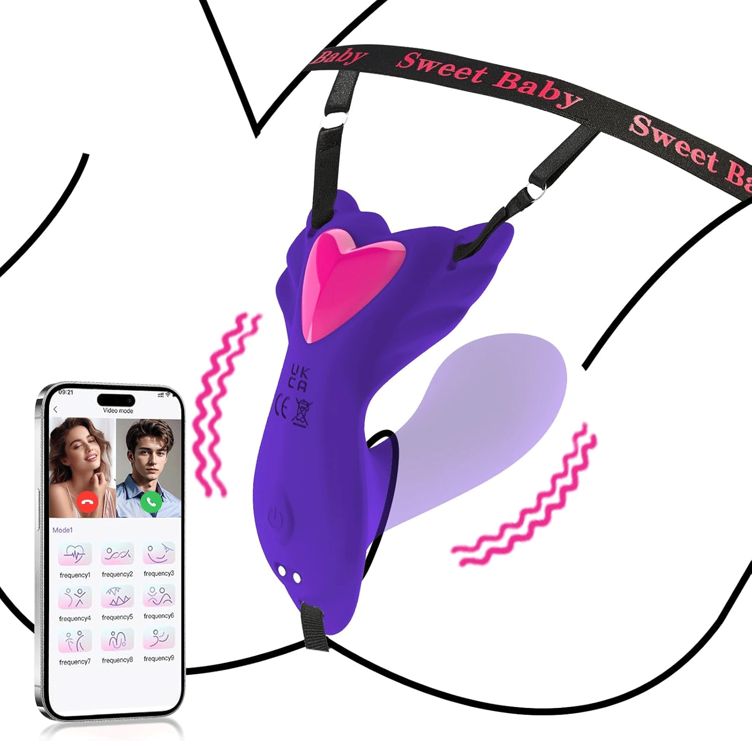App-controlled wearable vibrator showing dual stimulation design
