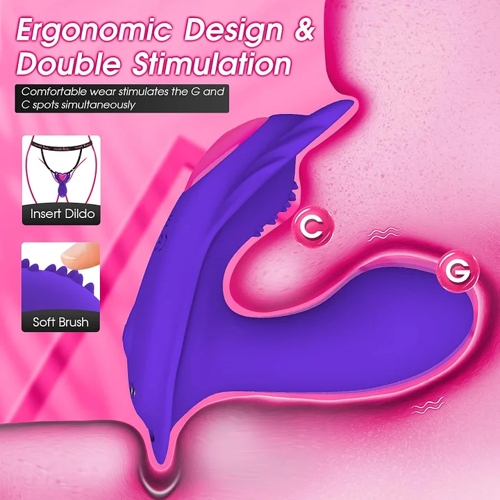 App-controlled wearable vibrator showing dual stimulation design