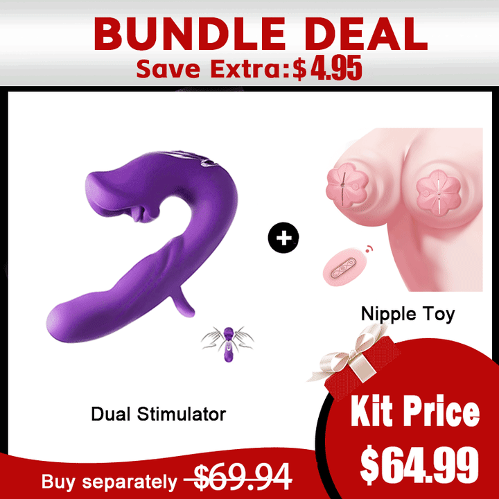 Rabbit vibrator in use showing dual stimulation positioning