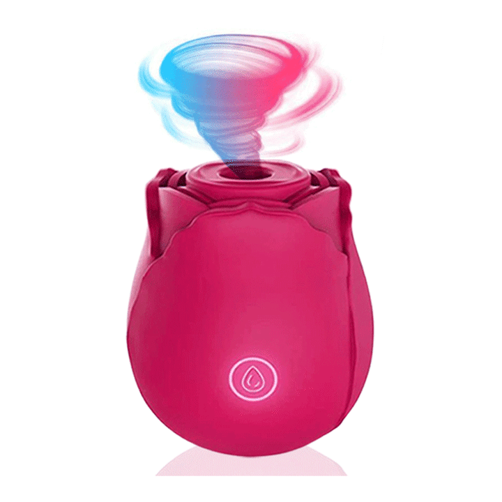 Rose-shaped clitoral suction vibrator with 7 vibration modes
