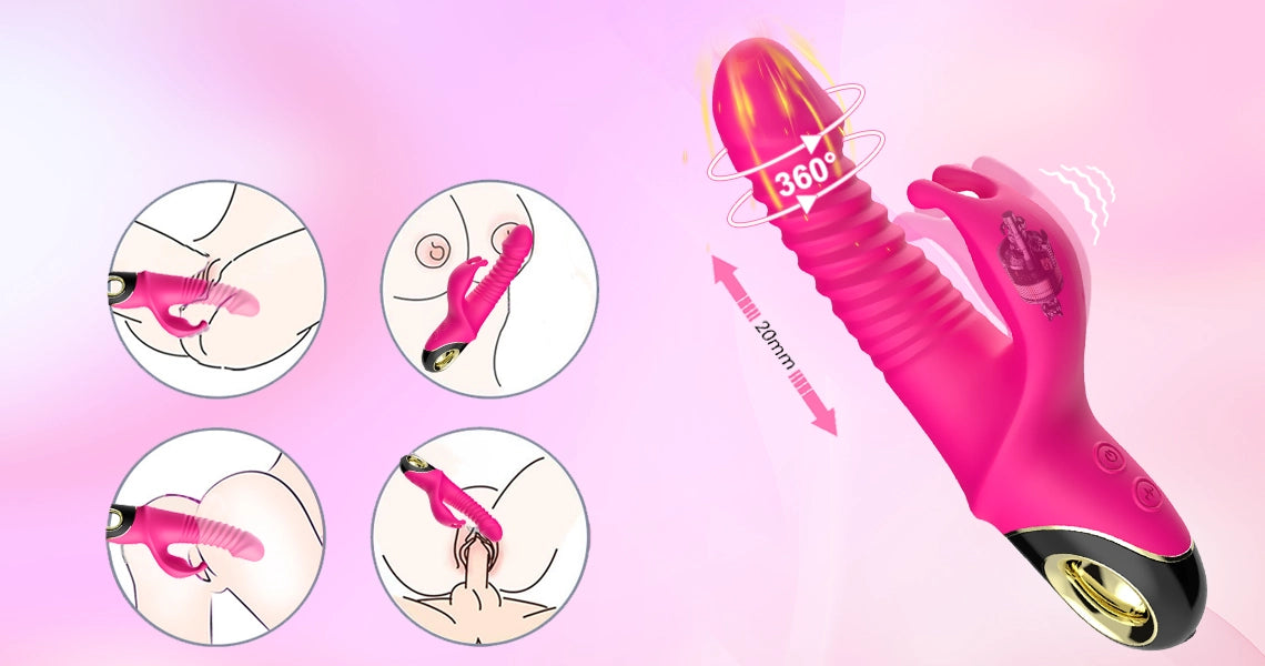 Triple Thrill - Thrusting & Rotating G-Spot Rabbit Vibrator