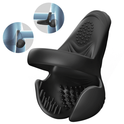 Full-wrap vibrating scrotal ring showing stretch fit design