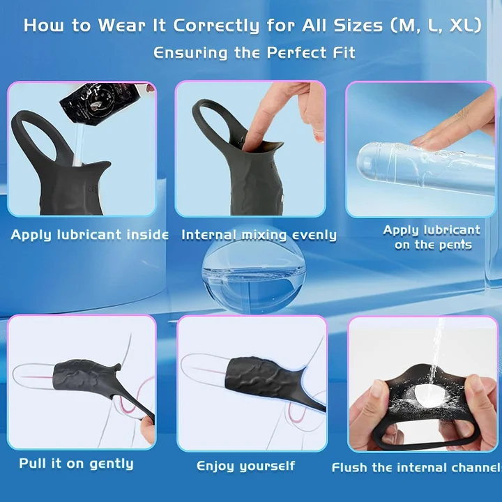 Side view of the body-safe silicone cock ring showing quiet operation and controls