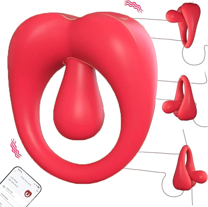 Smart app-controlled vibrating cock ring with stretchable silicone design