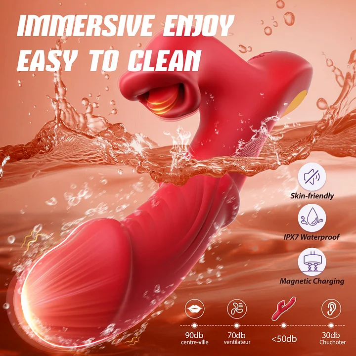 Smart vibrator with app interface displaying AI sync and interactive modes