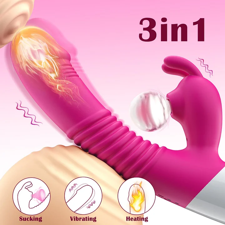 Close-up of body-safe silicone texture and adjustable heating function on adult toy
