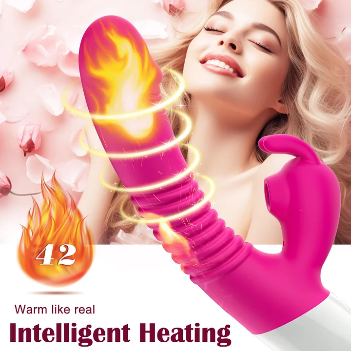 Close-up of body-safe silicone texture and adjustable heating function on adult toy