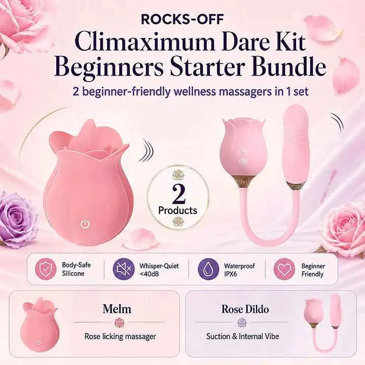 Best-Selling Rose Duo Massagers - Suction & Tongue-Style for Ultimate Pleasure