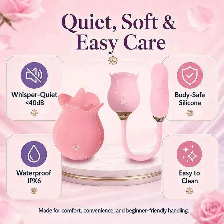 Best-Selling Rose Duo Massagers - Suction & Tongue-Style for Ultimate Pleasure