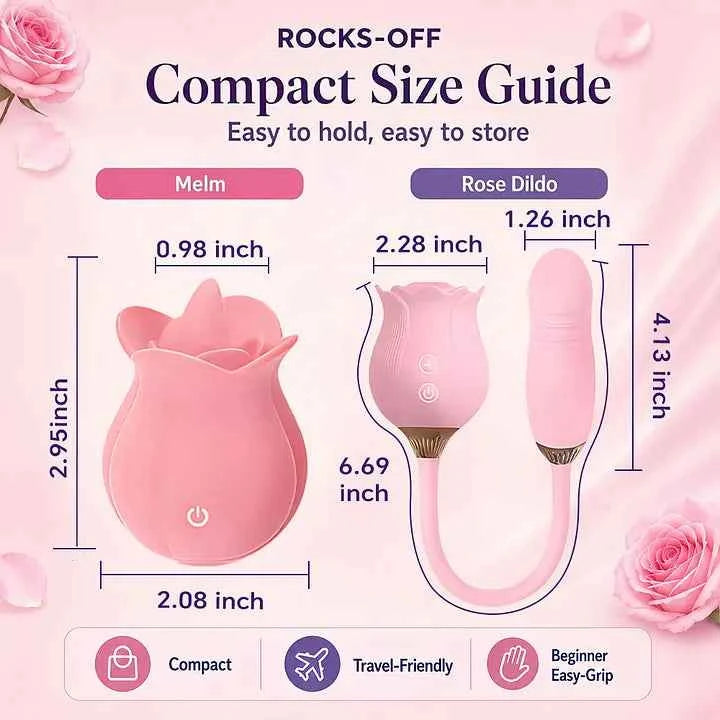 Best-Selling Rose Duo Massagers - Suction & Tongue-Style for Ultimate Pleasure