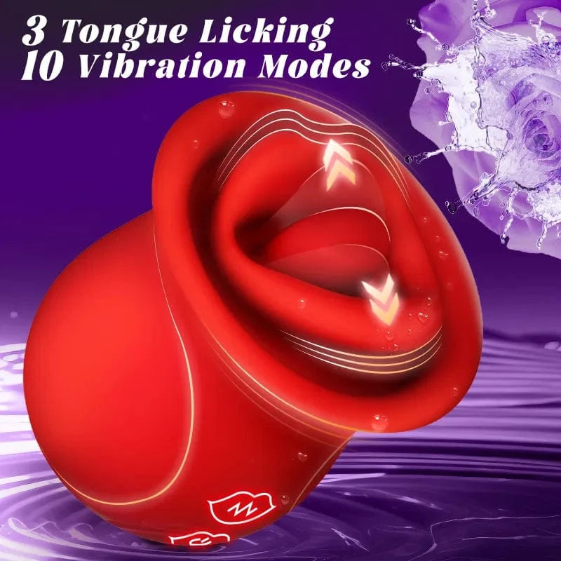 Rose Muncher - Licking Tongue Vibrator 10 French Kissing Modes-IntimiLife
