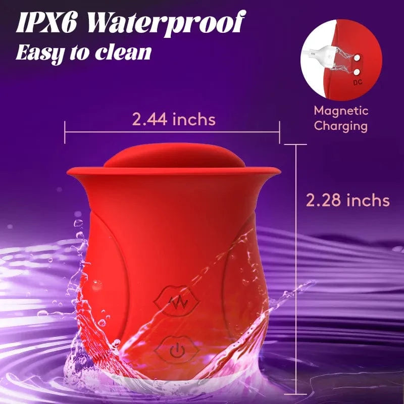 Rose Muncher - Licking Tongue Vibrator 10 French Kissing Modes-IntimiLife