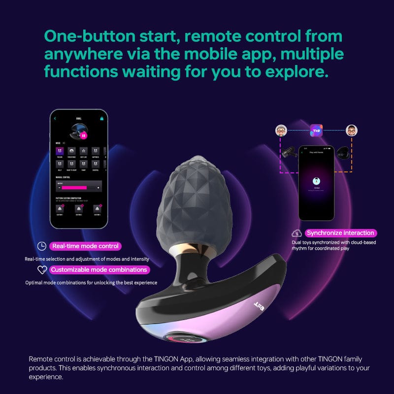 Tingon A1 Anal Luxury Massager Toy Butt Plug APP Control-IntimiLife