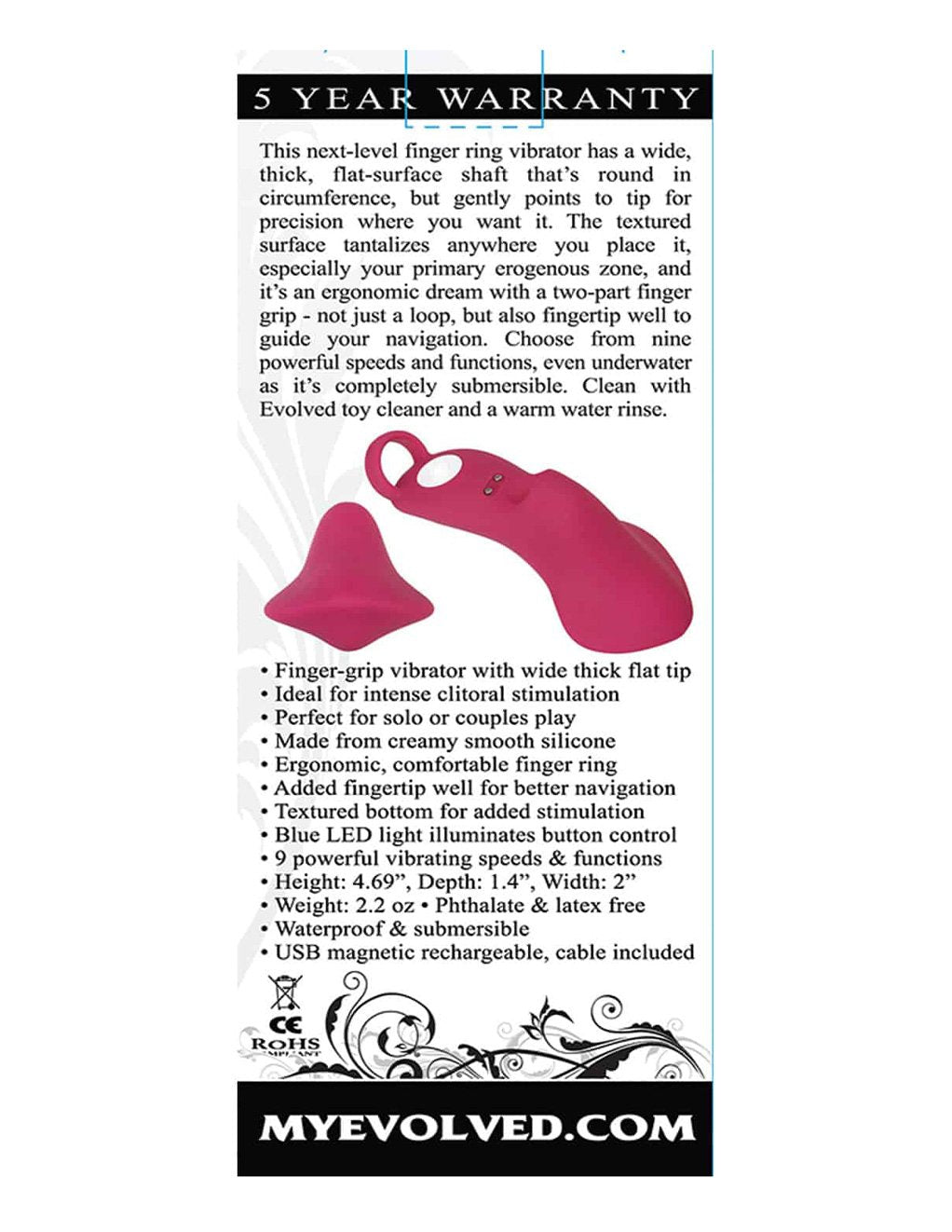 Evolved Frisky Finger 9 Function Silicone Finger Vibrator-IntimiLife