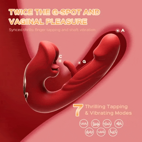 Rose Muncher Tapping G-Spot Vibrator Tongue Clitoral Stimulator-IntimiLife