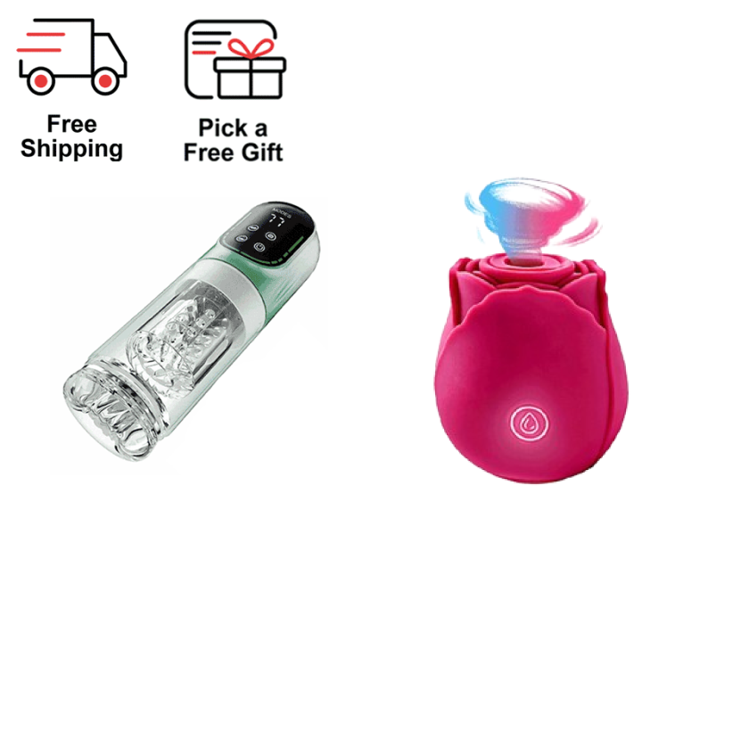 Heaven 4-in-1 Men's Pump Massager - Automatic Male Massager for Ultimate Pleasure side view and design details