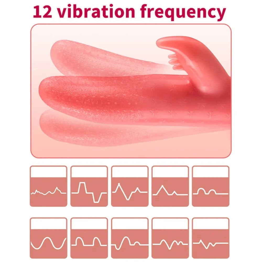 G-spot Clitoral Stimulation 12 Frequency Simulation Tongue Vaginal Massage Vibrator-IntimiLife
