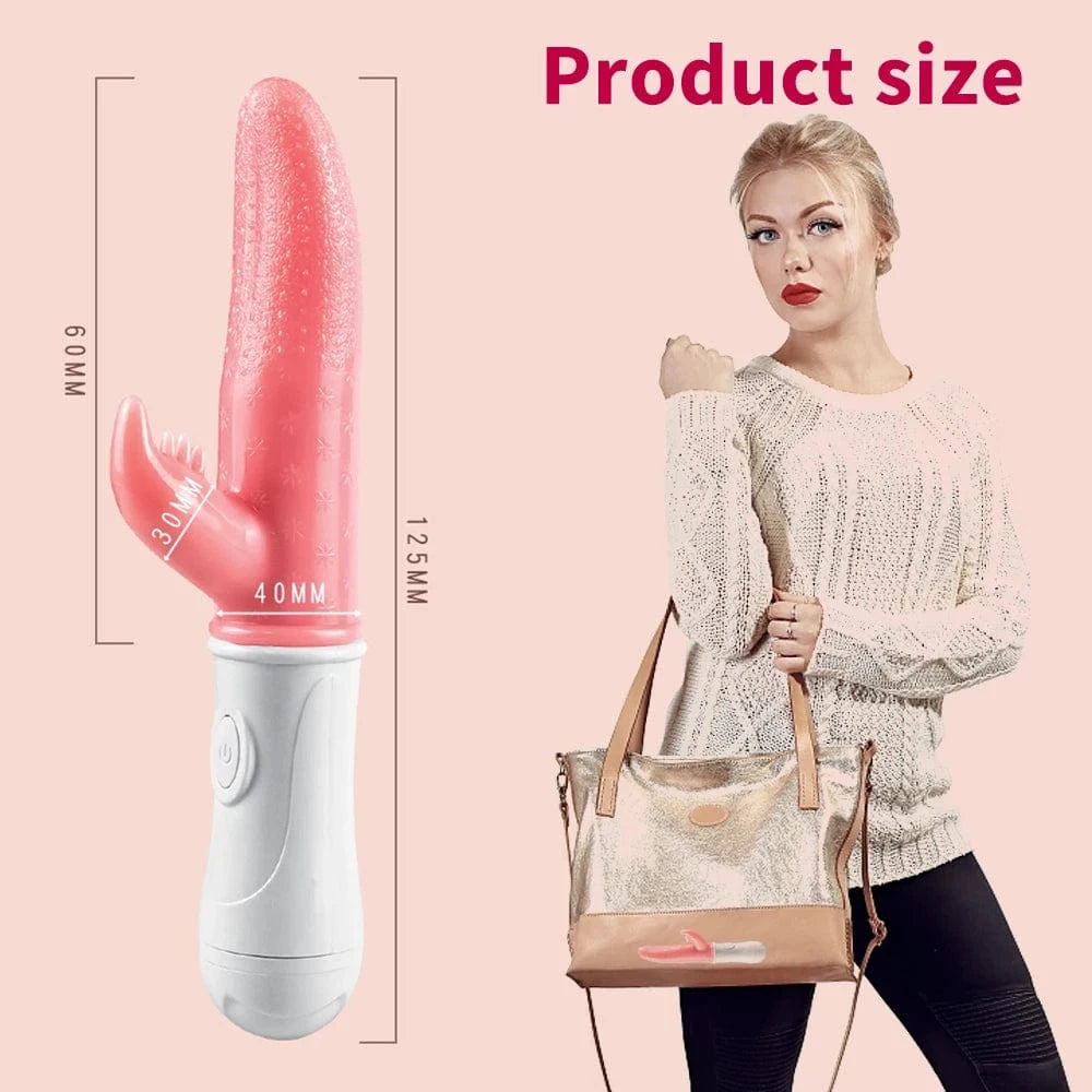 G-spot Clitoral Stimulation 12 Frequency Simulation Tongue Vaginal Massage Vibrator-IntimiLife