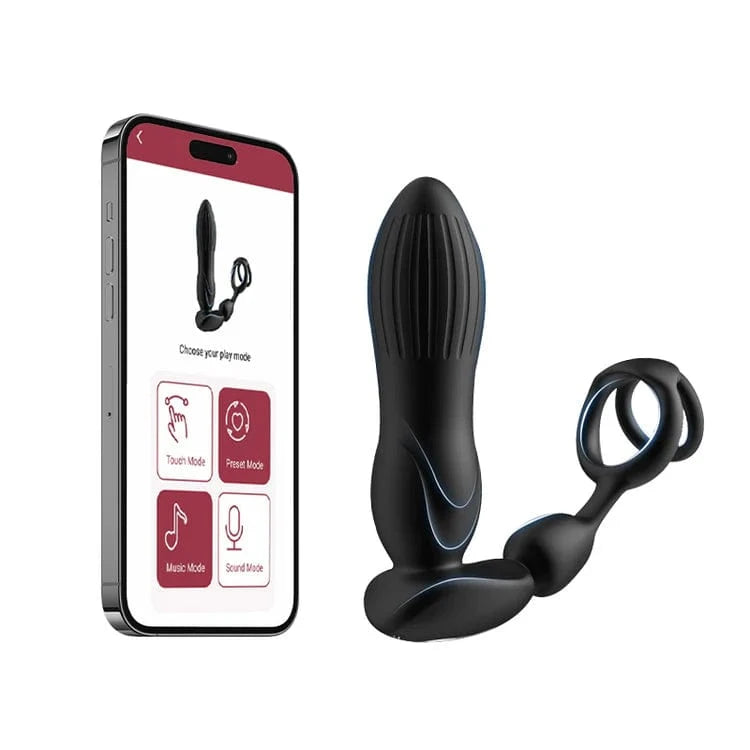 Starship Prostate Massager Vibrating Inflating Expanding Anal Toy with Dual Rings-IntimiLife