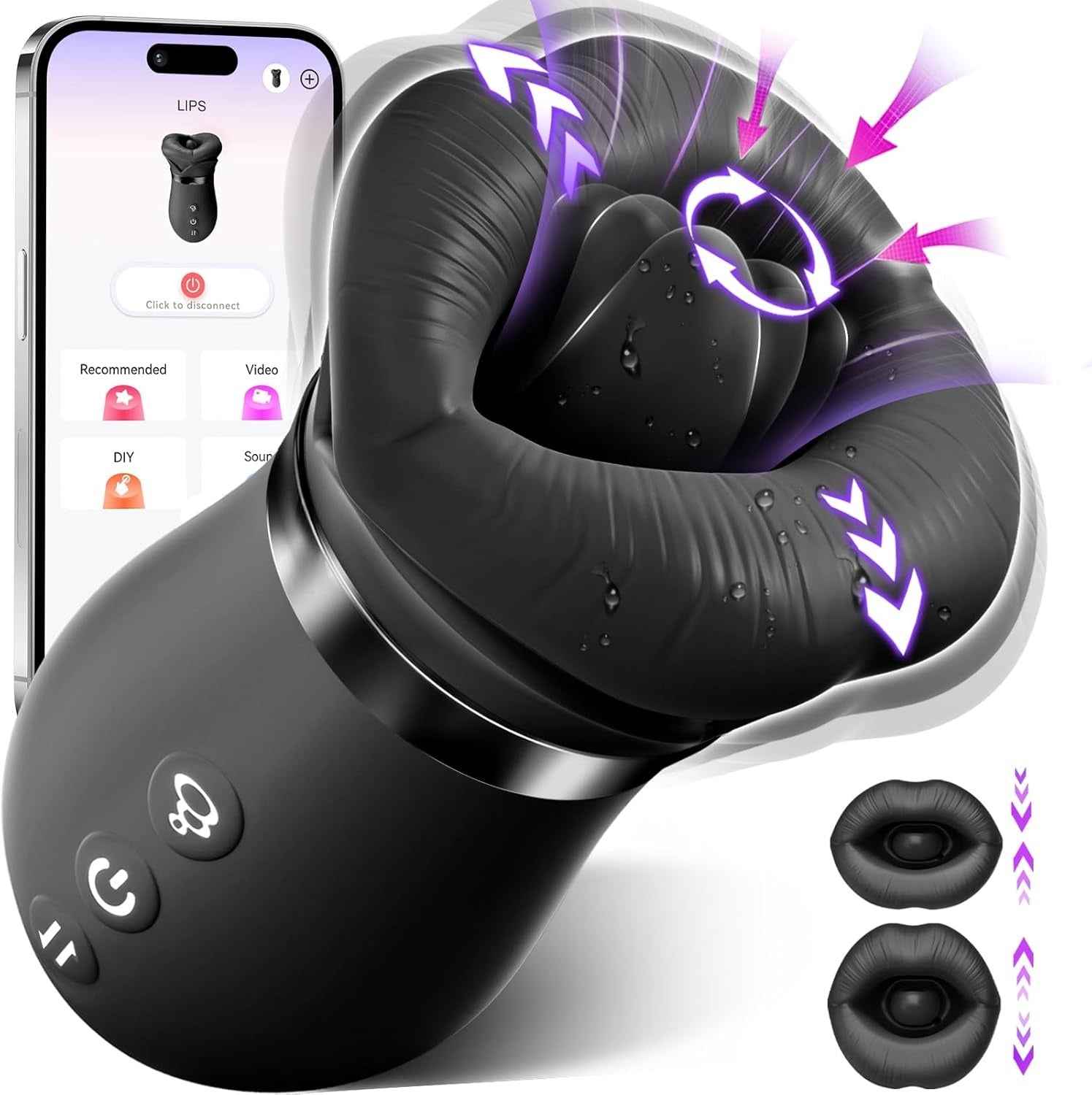 KissMaster - App-Controlled Tongue & Suction Massager
