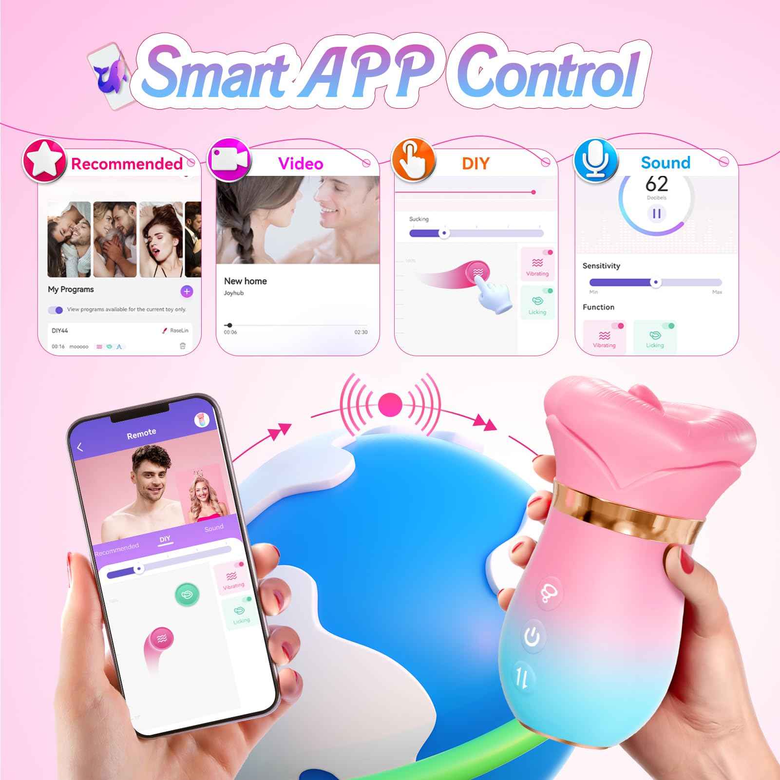 KissMaster - App-Controlled Tongue & Suction Massager