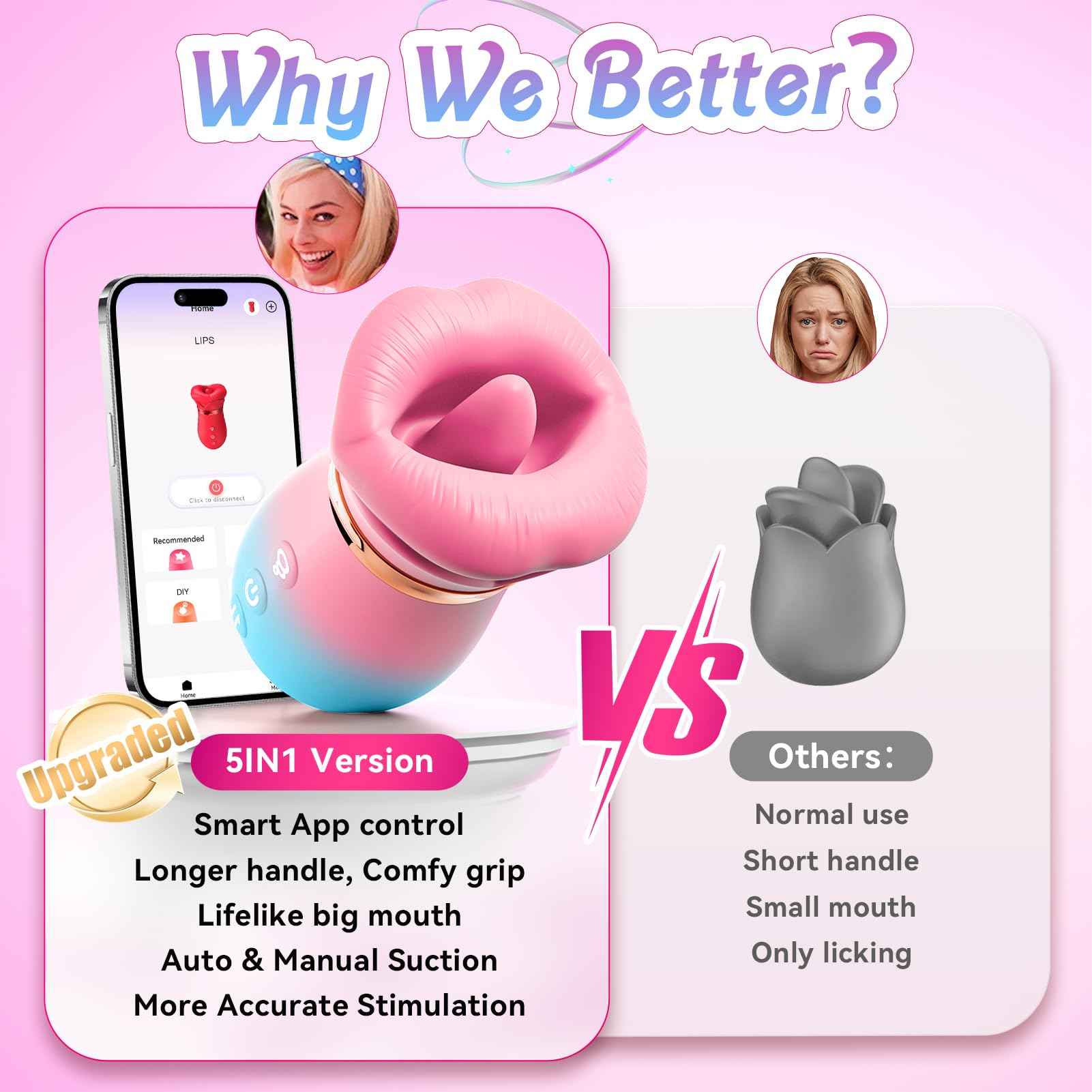 KissMaster - App-Controlled Tongue & Suction Massager
