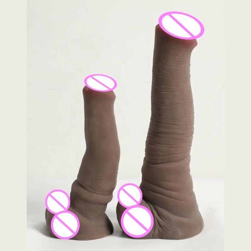 Realistic silicone dildo with suction cup base shown in vivid color