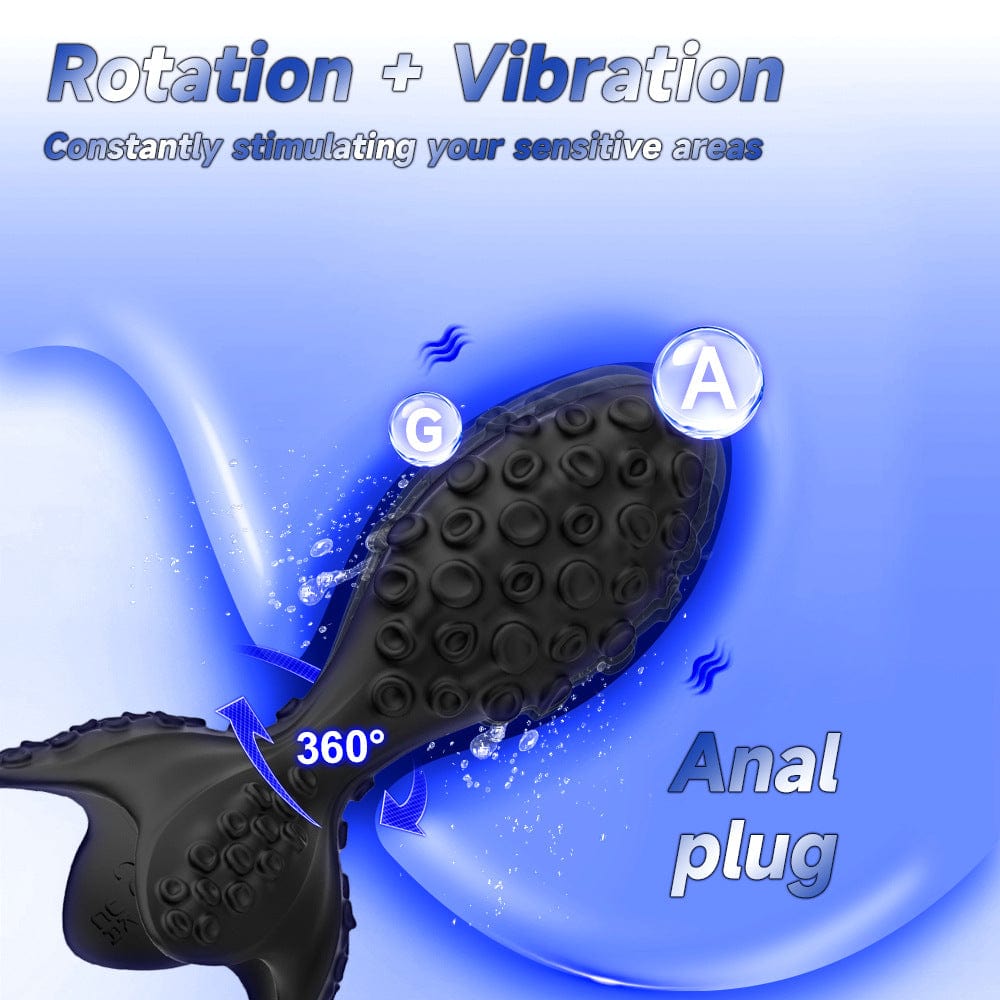 Convex Rotation Vibrating Prostate Butt Plug With Remote Control-IntimiLife