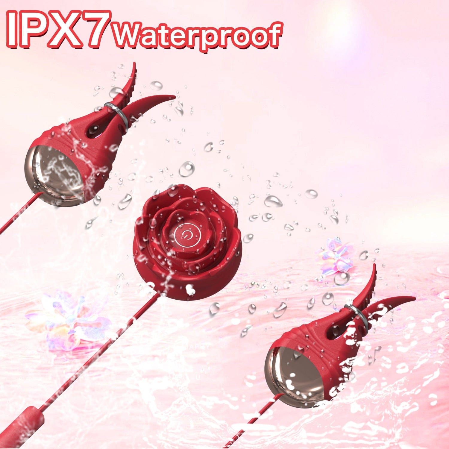 Rose-shaped 10 Vibration Nipple Clamps Set-IntimiLife