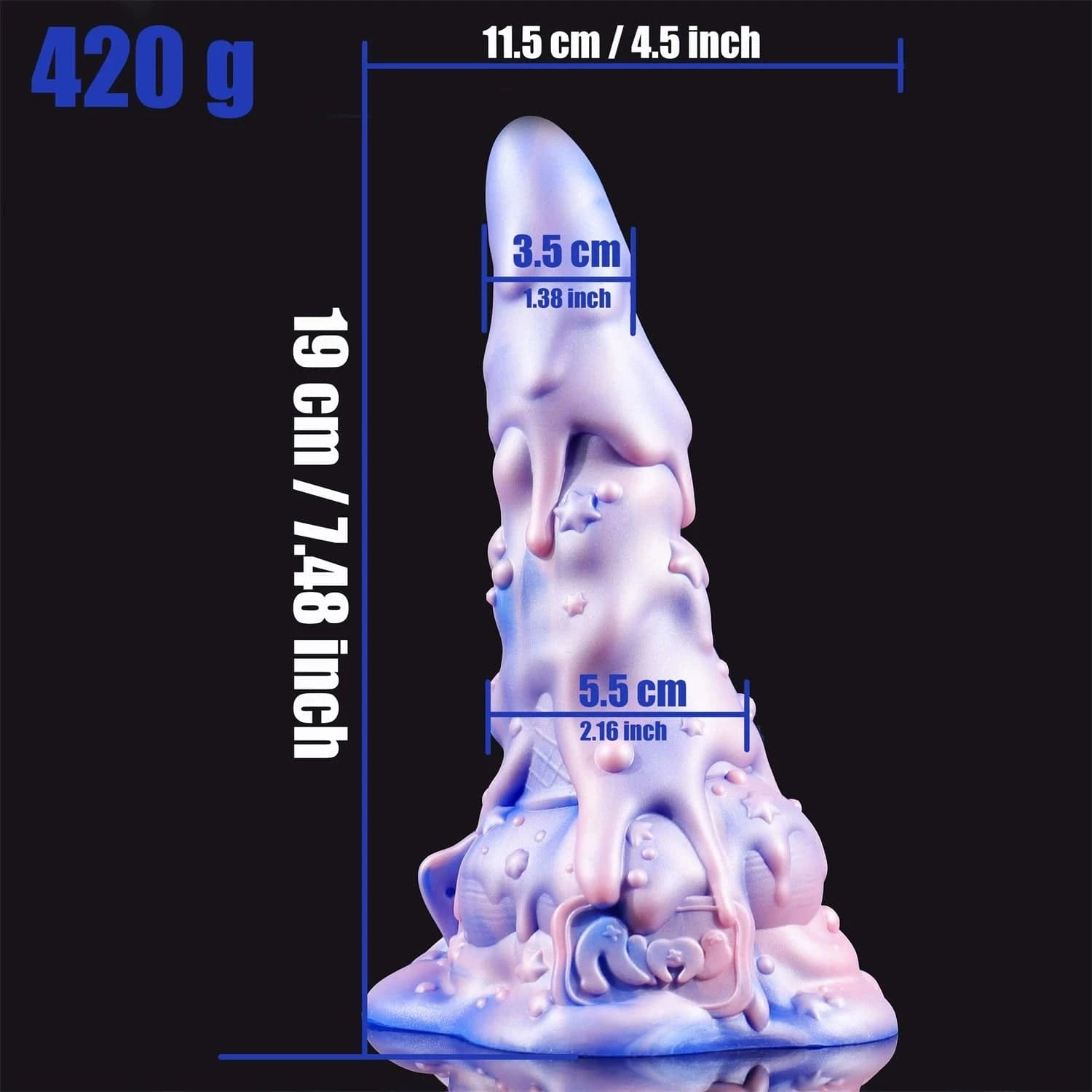7.48���� AIMITEX Rainbow Ice Cream Liquid Silicone Fantasy Dildo Masturbation Massager-IntimiLife