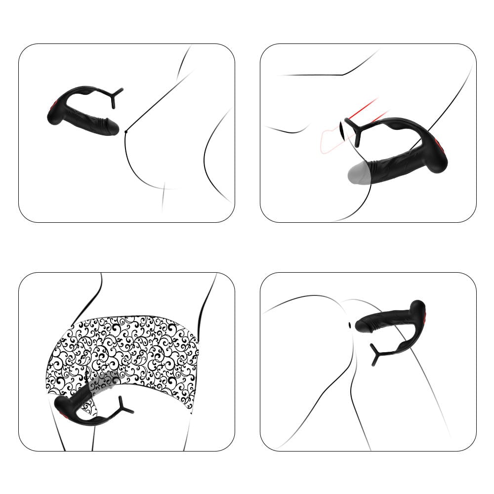 Triple Rings Vibrating Prostate Massager realistic dildo With Remote Control-IntimiLife