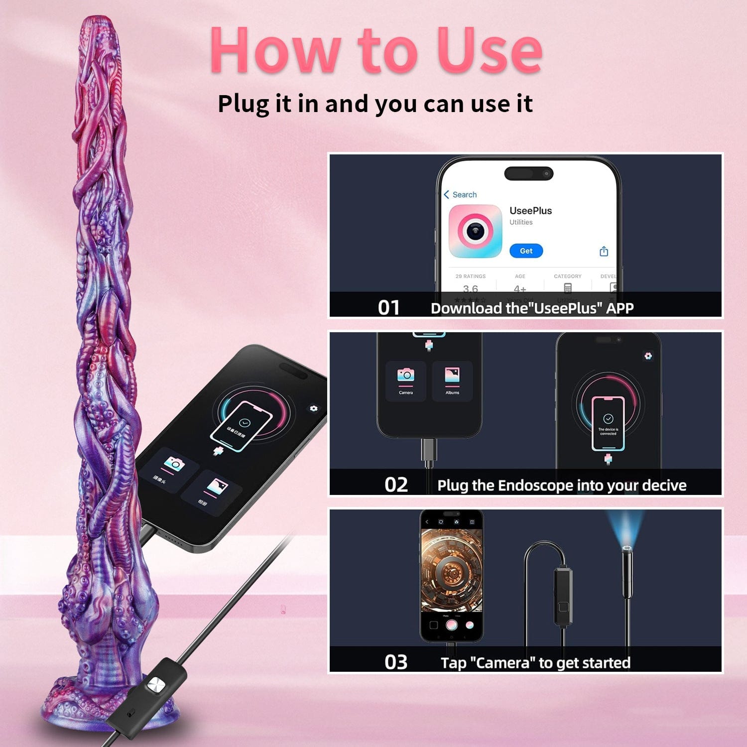 Octopus Smart Endoscopic / Squirting Monster Dildo Anal Plug-IntimiLife