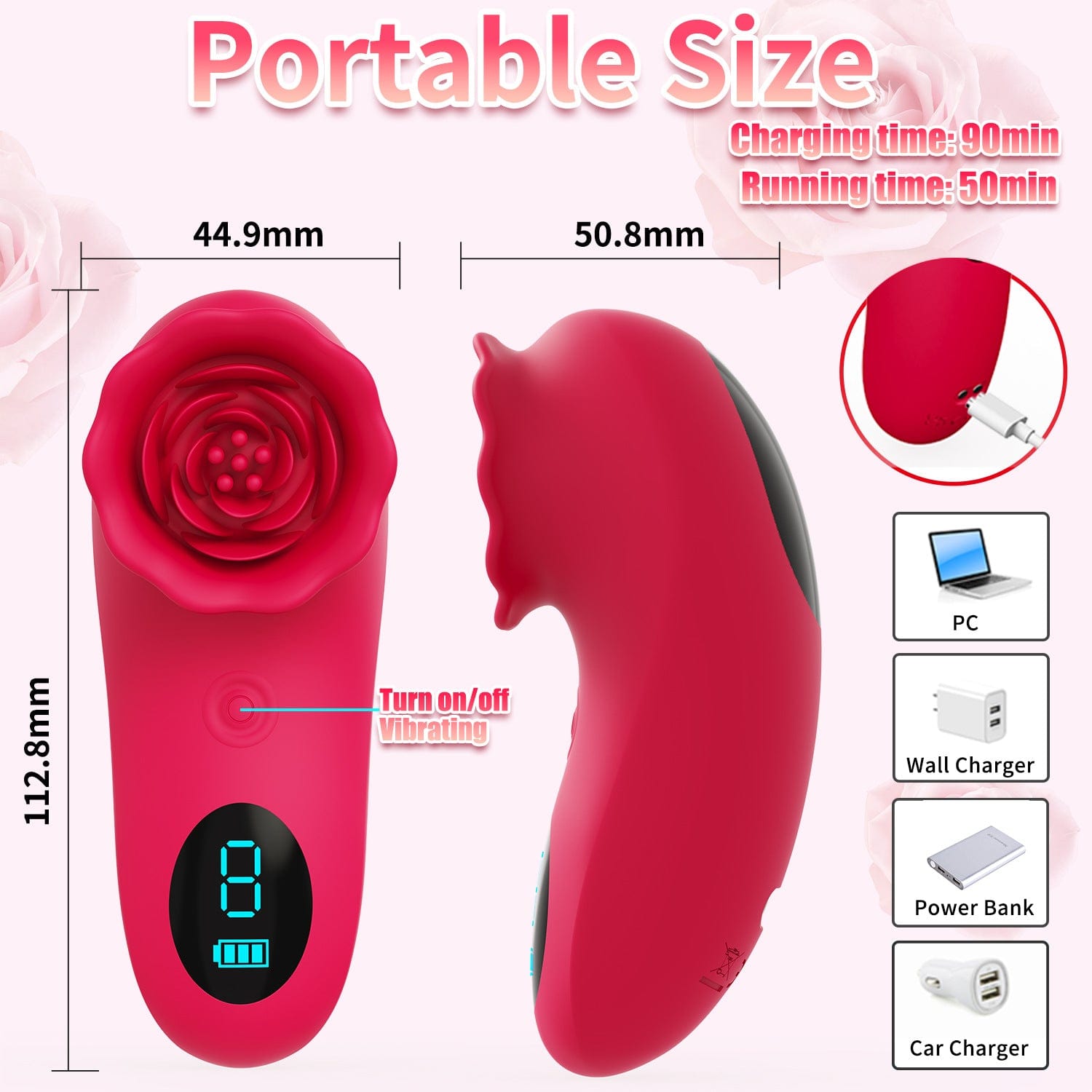 Rose Sex Toy Mini Vibrator for Womens Tapping Vibrating sex toy-IntimiLife