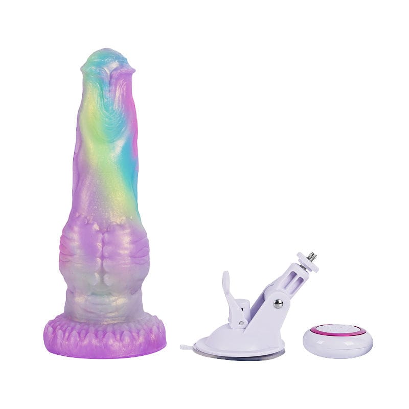 Mixed Color Monster Dildo Auto Thrusting Sex Machine With Suction Cup Base-IntimiLife