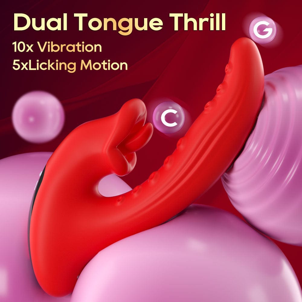 Tentacle Tongue Licking Double-headed G-spot Clitoris Vibrator-IntimiLife