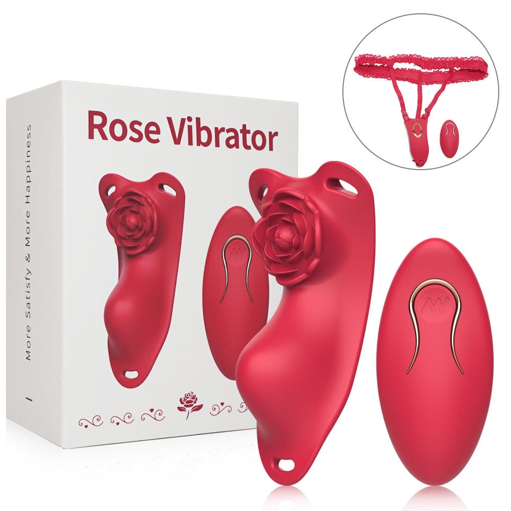 Rose Wearalbe Clitoral Massage Vibrator with Panty & Remote Control-IntimiLife