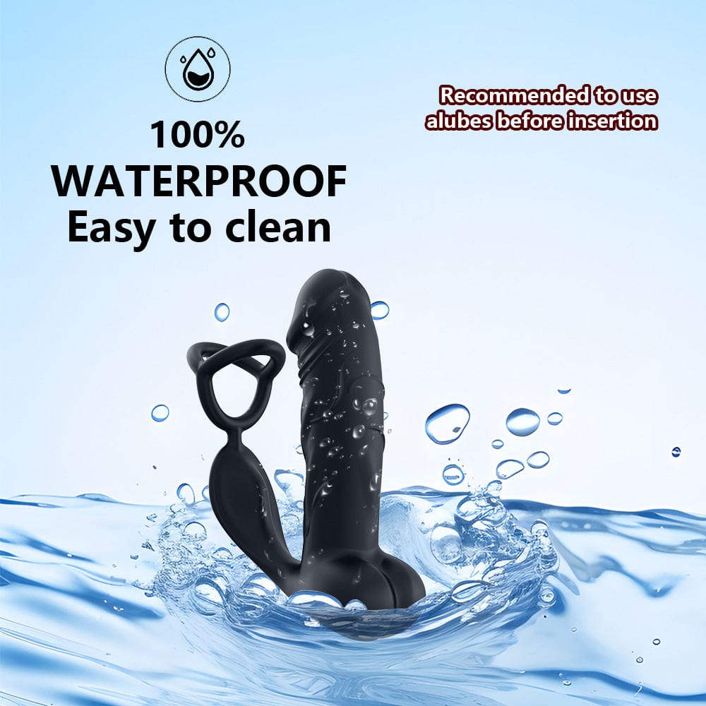 Triple Rings Vibrating Prostate Massager realistic dildo With Remote Control-IntimiLife