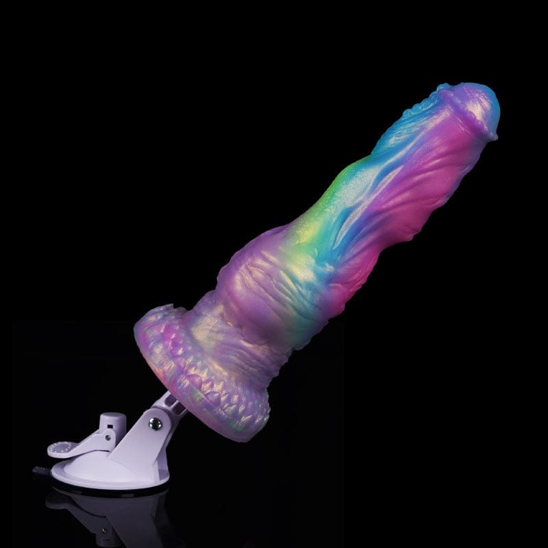 Mixed Color Monster Dildo Auto Thrusting Sex Machine With Suction Cup Base-IntimiLife