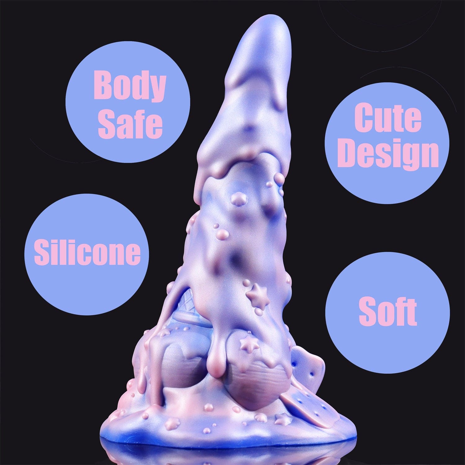 7.48���� AIMITEX Rainbow Ice Cream Liquid Silicone Fantasy Dildo Masturbation Massager-IntimiLife
