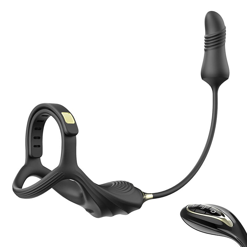 2 In 1 penis Ring thrusting anal Prostate Massager with Adjustable ring buckle-IntimiLife