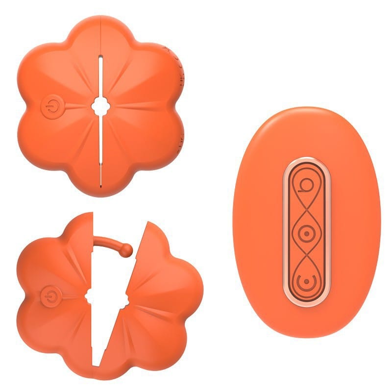 Wireless nipple clamp vibrator showing red color and compact design