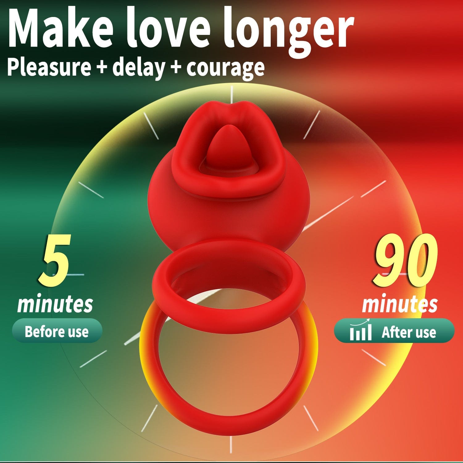 Cock Rings Clitoral Stimulator with Licking Mouth Pleasur with APP control-IntimiLife