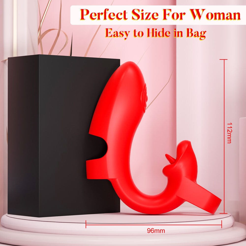 Finger Vibrator Rose Tongue Licking Clitoris G Spot Vibrator-IntimiLife