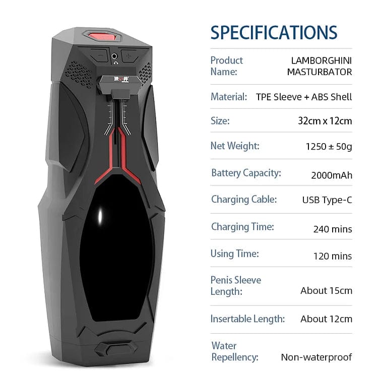 intimilife - Lamborghini Automated Penetration Intelligent Pleasure Cup with Magnetic Key Lock-IntimiLife
