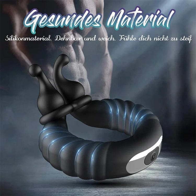 10-mode vibrating silicone cock ring showing flexible design