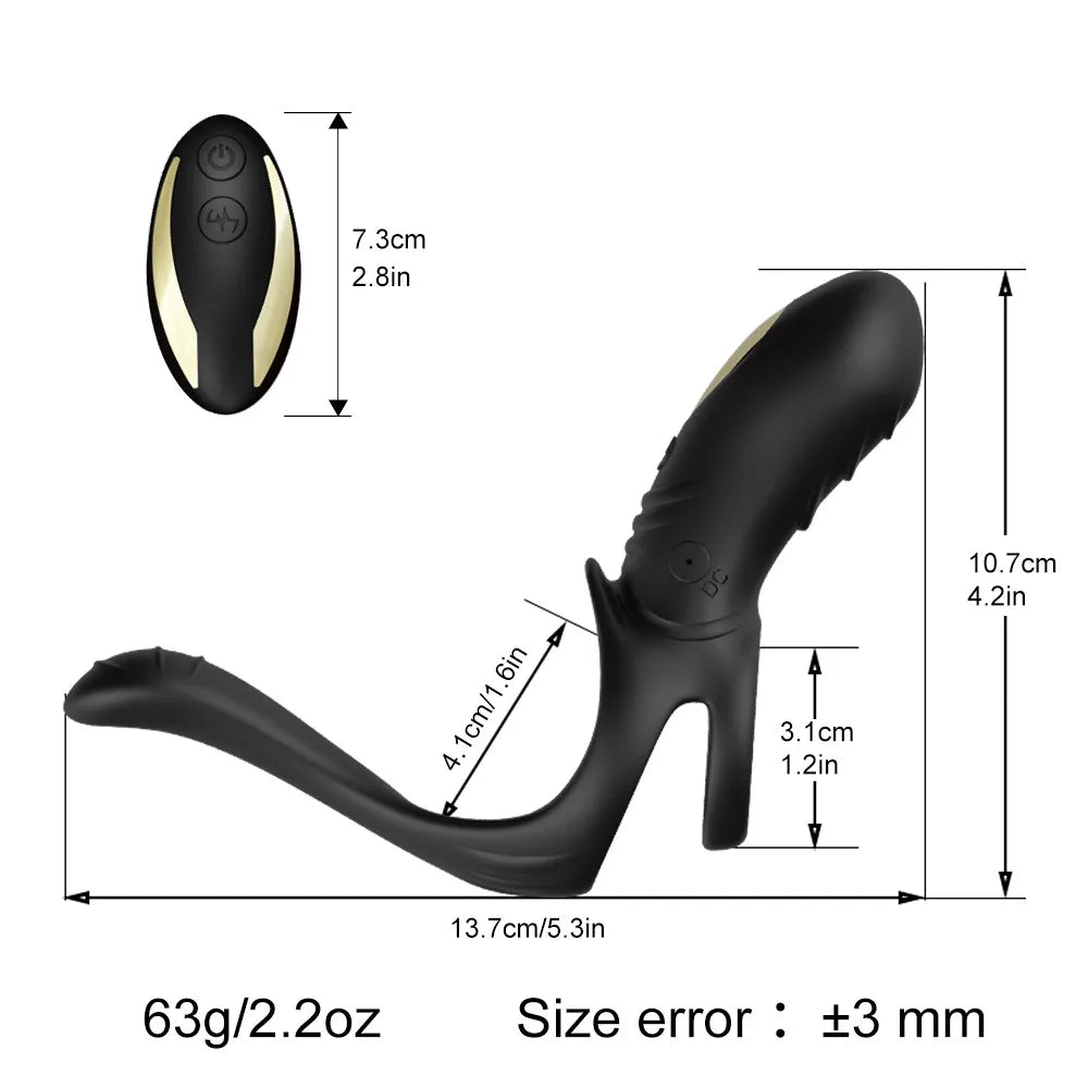 Vibrating cock ring in use demonstration for couples intimacy and shared stimulation