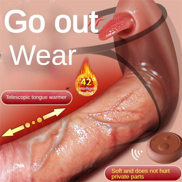 Realistic thrusting dildo vibrator showing lifelike texture and details