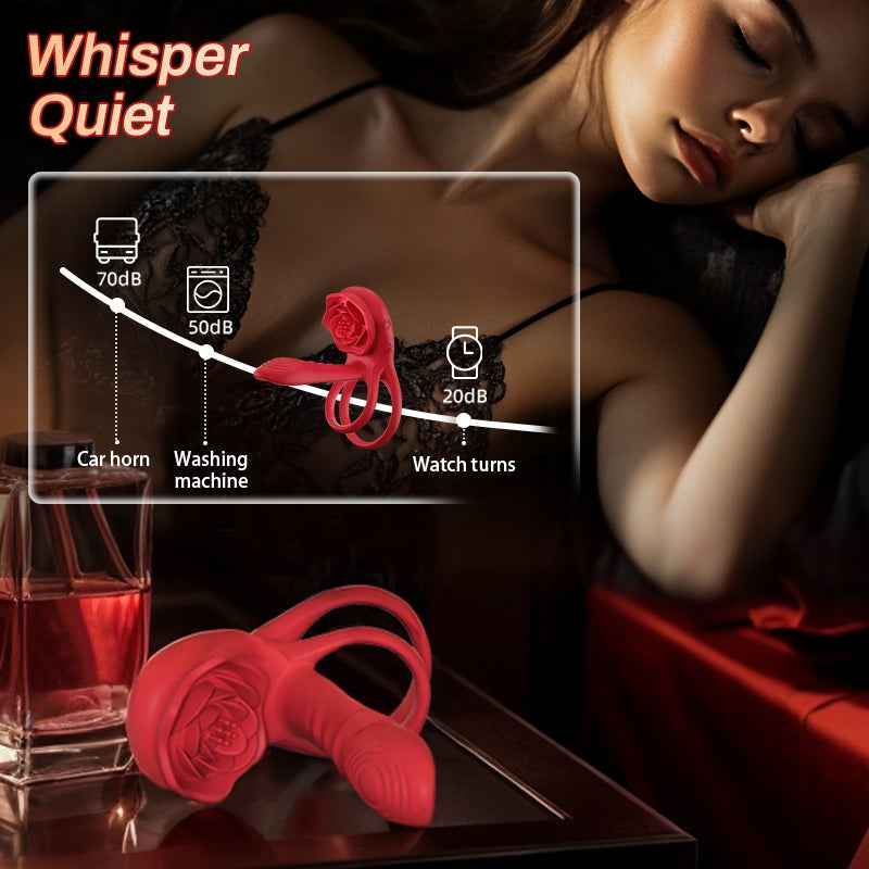3-in-1 Rose G-Spot Vibrator Clit Stimulator & Penis Ring
